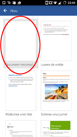 Android, Microsoft, Office, Word, document, creaza, editeaza, salveaza