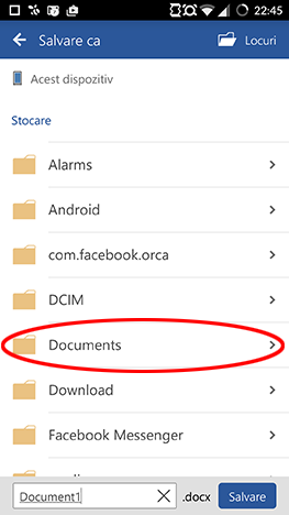 Android, Microsoft, Office, Word, document, creaza, editeaza, salveaza