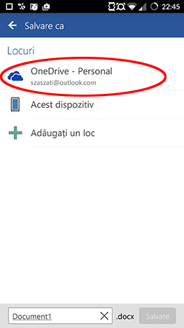 Android, Microsoft, Office, Word, document, creaza, editeaza, salveaza