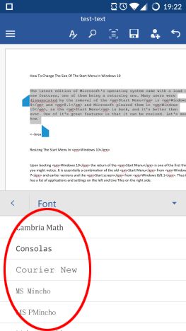 Android, Microsoft Word, formatare, text, liste, font, marime, culoare
