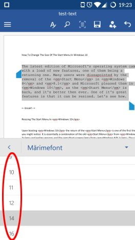 Android, Microsoft Word, formatare, text, liste, font, marime, culoare