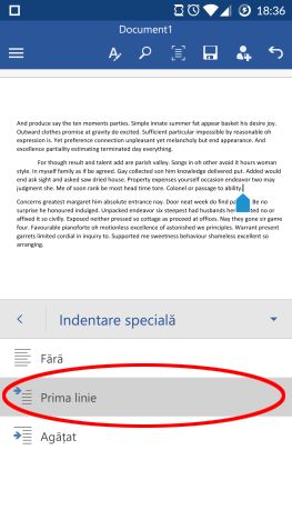 Android, Microsoft Word, documente, text, paragrafe, formatare
