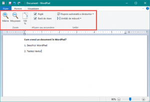 WordPad, Windows, editare, documente, salvare