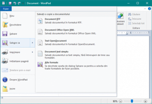 WordPad, Windows, editare, documente, salvare