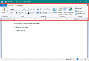 WordPad, Windows, editare, documente, salvare
