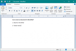 WordPad, Windows, editare, documente, salvare