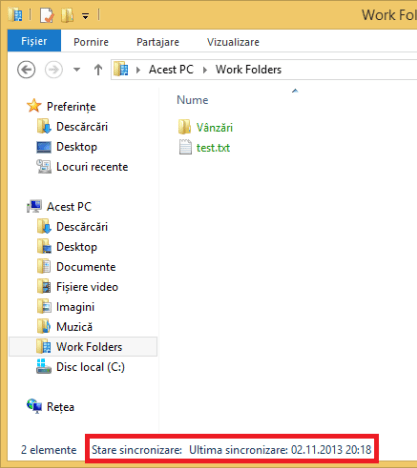 Windows 8.1, Work Folders, Foldere de lucru, configurare