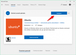 Instalarea unei distribuții Linux din Magazinul Microsoft