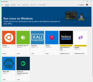 Distribuții de Linux disponibile în Magazinul Microsoft