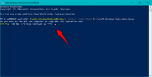 Finalizează operația prin repornirea Windows 10
