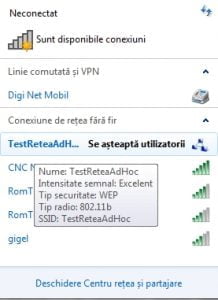 retea, ad hoc, wireless