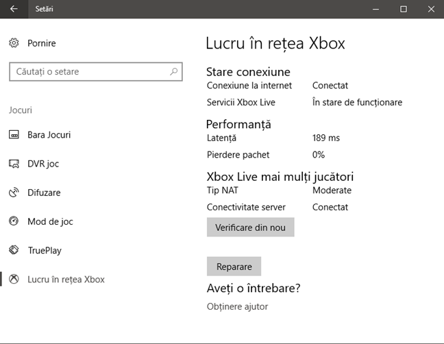 Xbox Networking, Windows 10, Lucru in retea Xbox