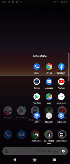 Side sense pe Sony Xperia 10 II
