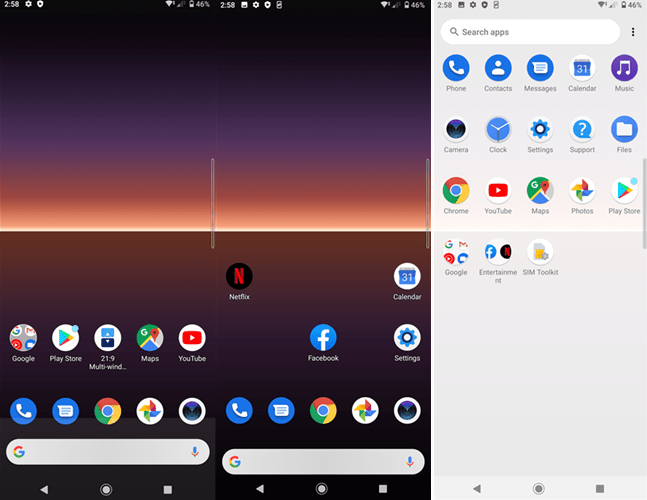 Aplicații implicite preinstalate pe Sony Xperia 10 II