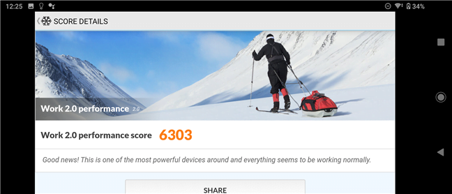 Sony Xperia 10 II: Rezultate benchmark în PCMark Work 2.0 performance