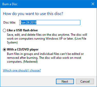 Inscripționarea unui disc pe Windows 10 cu ASUS ZenDrive U7M