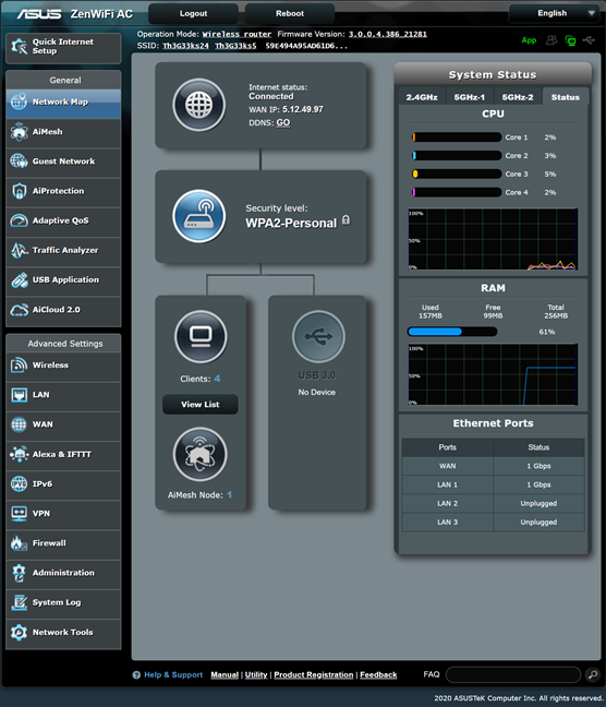 Firmware-ul de pe ASUS ZenWiFi AC (CT8)