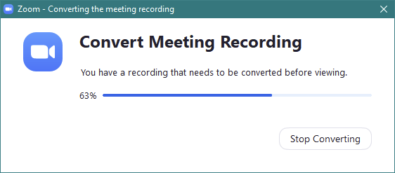 Zoom - Conversie înregistrare conferință