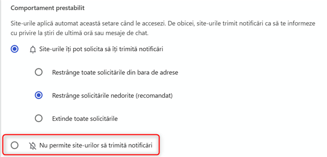 DezactiveazÄƒ toate notificÄƒrile din Google Chrome