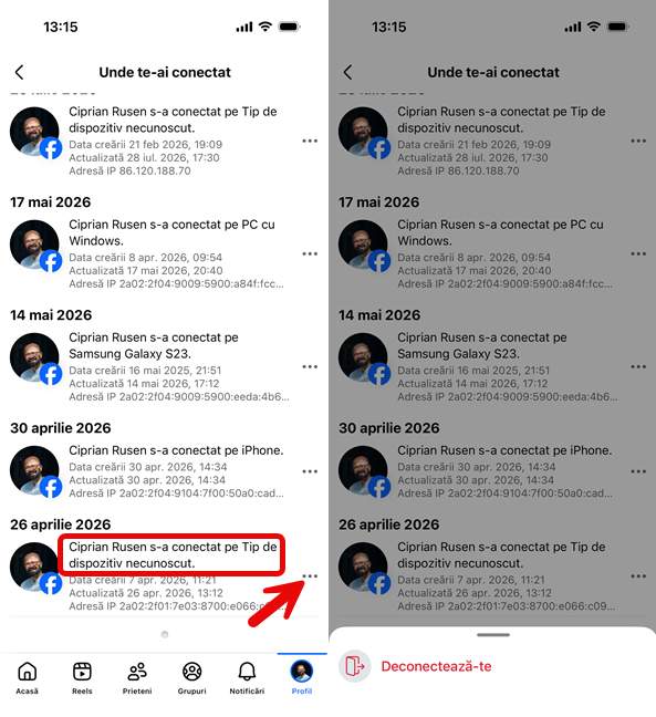 Deconecteaz&Auml;-te de la dispozitivele necunoscute