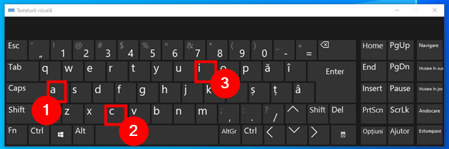 Tastarea pe Tastatura vizualÄƒ din Windows