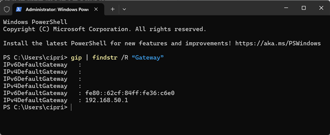 Cea mai rapid&Auml; comand&Auml; pentru adresa routerului