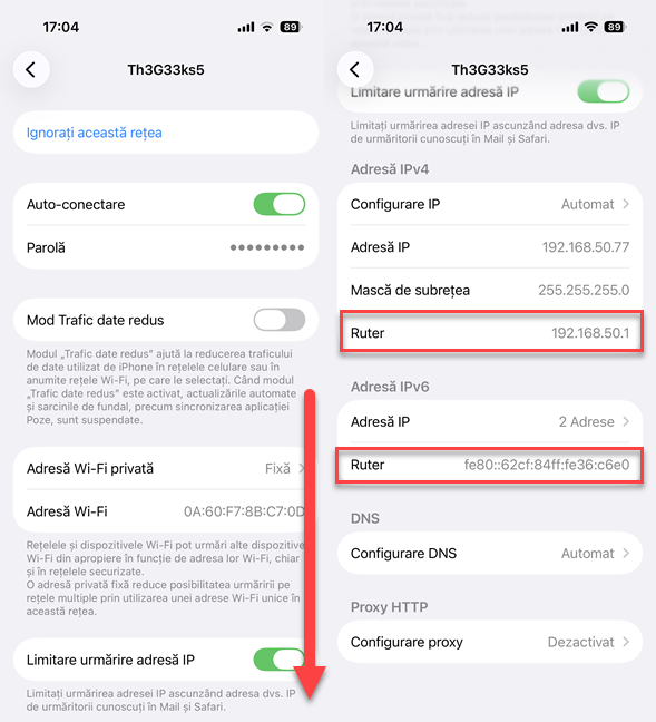 Caut&Auml; adresa routerului