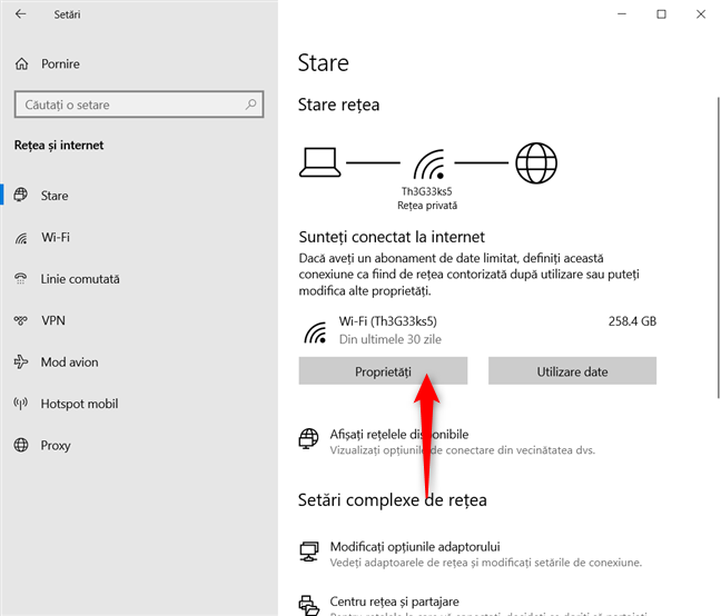 Apas&Auml; pe butonul Propriet&Auml;&Egrave;i