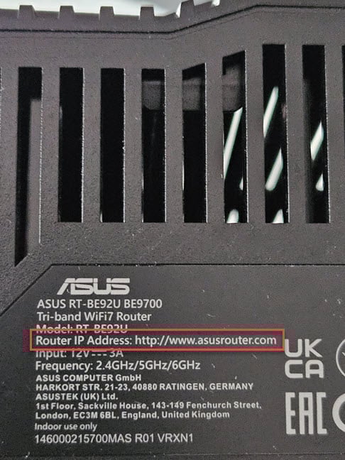 Adresa unui router ASUS