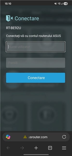 ConecteazÄƒ-te la routerul ASUS