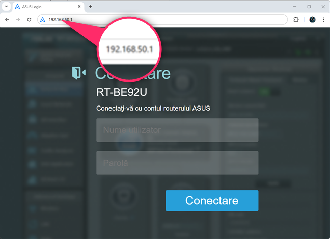 Adresa IP implicitÄƒ pentru un router ASUS