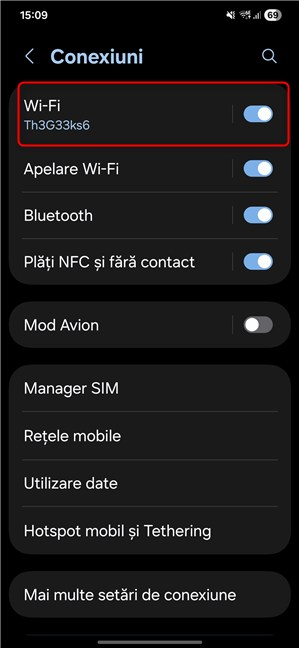 ApasÄƒ pe textul Wi-Fi