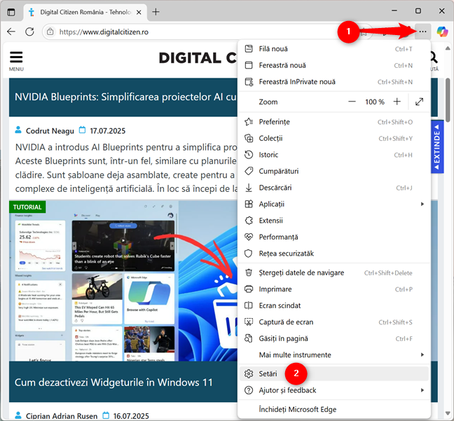 AcceseazÄ SetÄri Èi altele > SetÄri