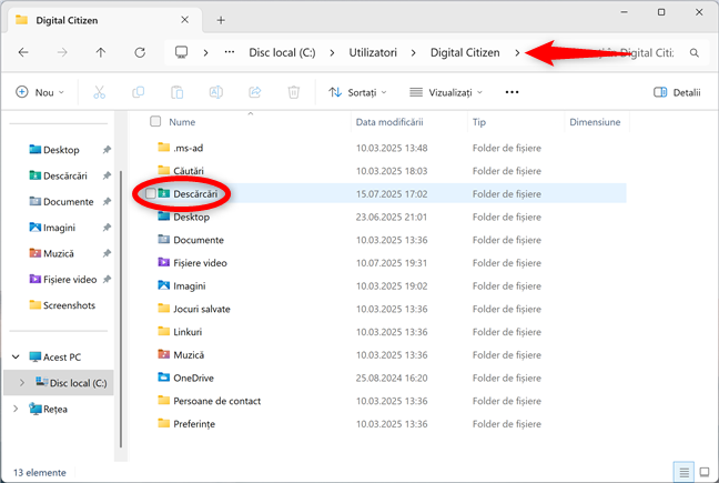 LocaÈia implicitÄ pentru descÄrcÄri din Microsoft Edge
