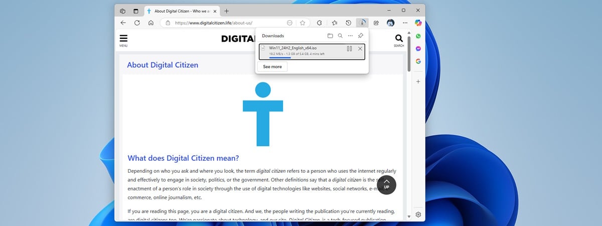 Descărcare fișiere în Microsoft Edge