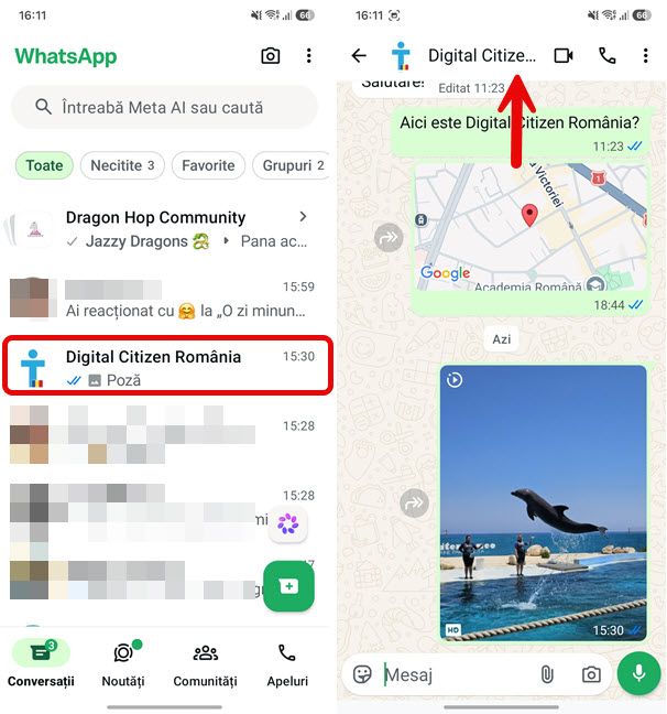 Deschide conversa&Egrave;ia cu persoana pe care vrei s&Auml; o blochezi
