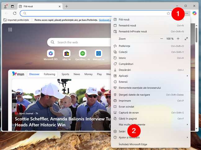 AcceseazÄ SetÄrile din Microsoft Edge