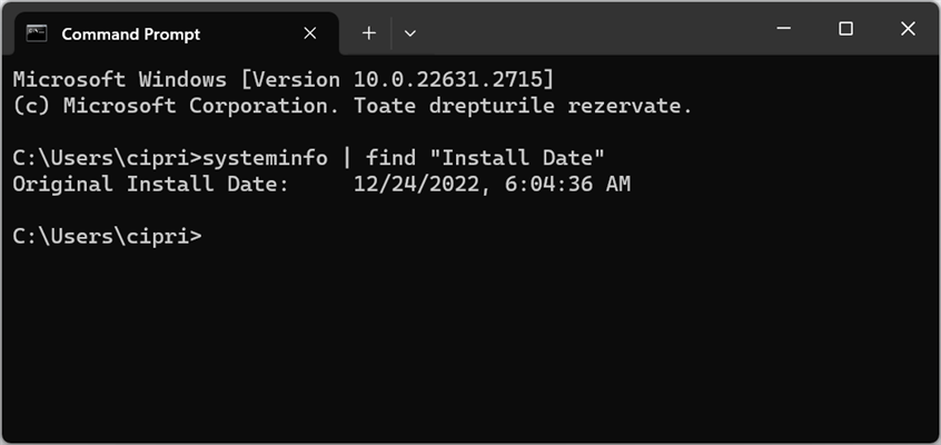 Cum verifici data instalÄrii originale
