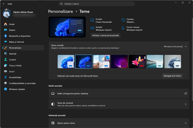 Tema întunecatÄ Ã®n Windows 11