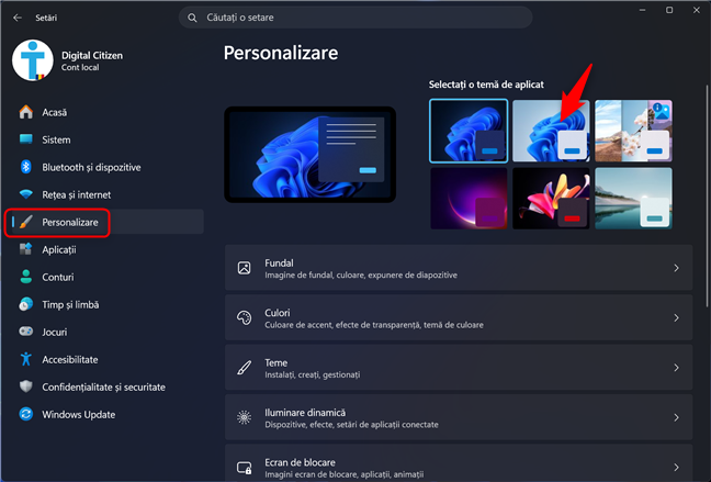 Dezactiveaz&Auml; Modul &Atilde;&reg;ntunecat &Atilde;&reg;n Windows 11