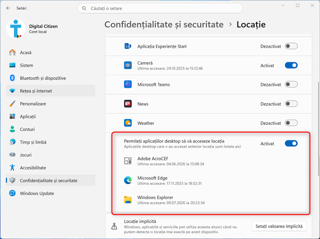 Seteaz&Auml; accesul aplica&Egrave;iilor desktop la loca&Egrave;ia ta