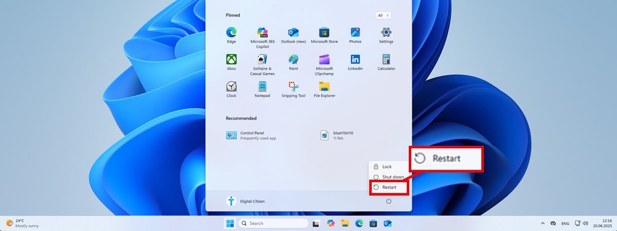Repornește Windows 11