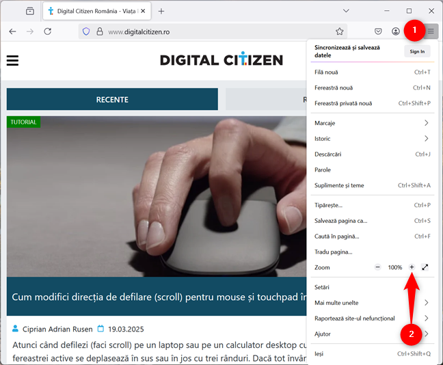 Cum mÄreÈti o paginÄ Ã®n Firefox