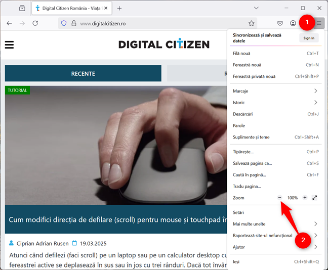 Cum micÈorezi o paginÄ pe Firefox