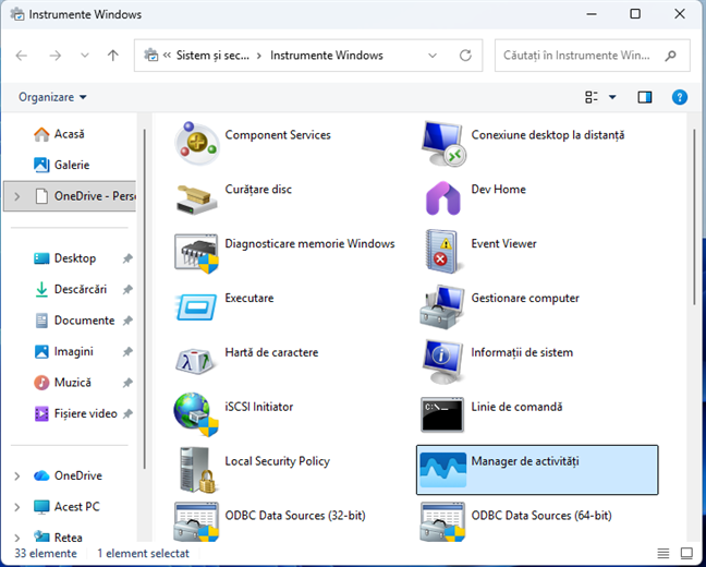 DÄ clic pe Manager de activitÄÈi