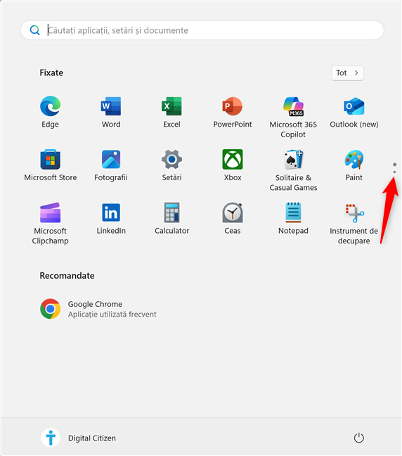 NavigheazÄ prin aplicaÈiile Fixate la Start