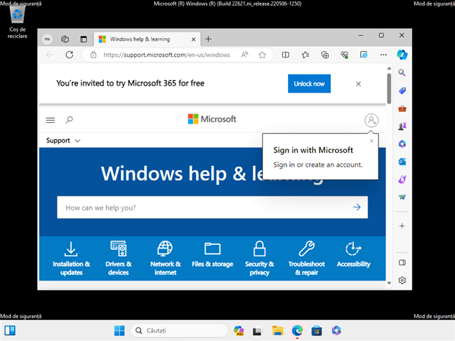Safe Mode with Networking Ã®n Windows 11