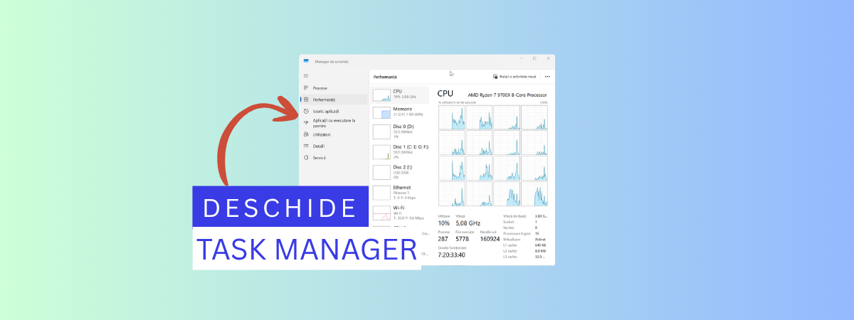 Cum deschizi Task Manager (Managerul de activități) în Windows