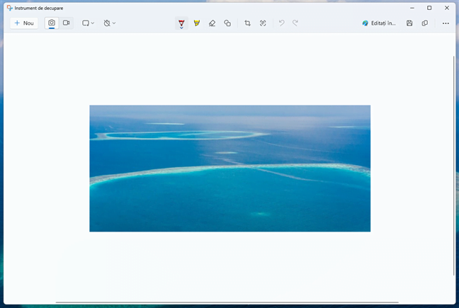 O capturÄ de ecran în Instrumentul de decupare din Windows 11