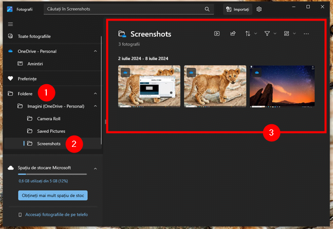 Capturi de ecran în Fotografii pe Windows 10